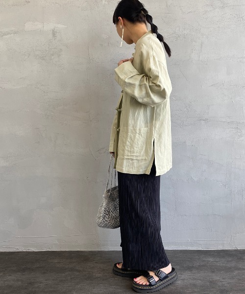 JF Ready Made（ジェイエフレディメイド）の「[Jf Ready Made/ジェイエフレディメイド] リネンオーバーサイズ チャイナシャツジャケット（シャツ/ブラウス・レディース・アイボリー/ブラック/ベージュ/ライトカーキ・F）」の20枚目の写真