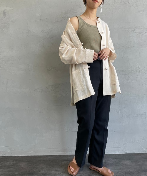 JF Ready Made（ジェイエフレディメイド）の「[Jf Ready Made/ジェイエフレディメイド] リネンオーバーサイズ チャイナシャツジャケット（シャツ/ブラウス・レディース・アイボリー/ブラック/ベージュ/ライトカーキ・F）」の22枚目の写真