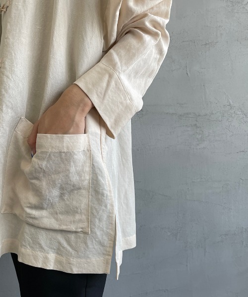 JF Ready Made（ジェイエフレディメイド）の「[Jf Ready Made/ジェイエフレディメイド] リネンオーバーサイズ チャイナシャツジャケット（シャツ/ブラウス・レディース・アイボリー/ブラック/ベージュ/ライトカーキ・F）」の18枚目の写真