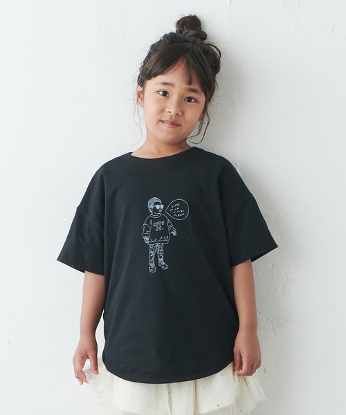 PUAL CE CIN（ピュアルセシン）の「【WEB限定】KIDSオーガニックコットンガス焼きプリントTシャツ（Tシャツ/カットソー・キッズ・ブラック/グレー/ホワイト系その他/ホワイト系その他2・M/L）」の4枚目の写真