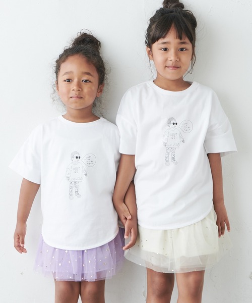 PUAL CE CIN（ピュアルセシン）の「【WEB限定】KIDSオーガニックコットンガス焼きプリントTシャツ（Tシャツ/カットソー・キッズ・ブラック/グレー/ホワイト系その他/ホワイト系その他2・M/L）」の9枚目の写真