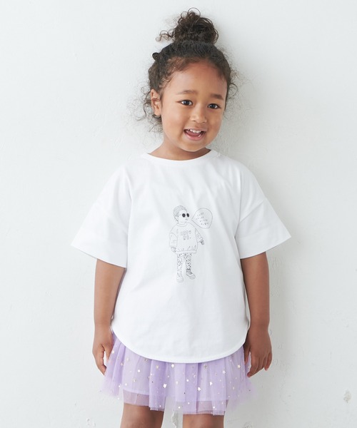 PUAL CE CIN（ピュアルセシン）の「【WEB限定】KIDSオーガニックコットンガス焼きプリントTシャツ（Tシャツ/カットソー・キッズ・ブラック/グレー/ホワイト系その他/ホワイト系その他2・M/L）」の6枚目の写真