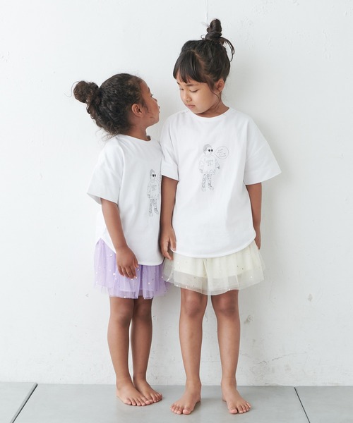 PUAL CE CIN（ピュアルセシン）の「【WEB限定】KIDSオーガニックコットンガス焼きプリントTシャツ（Tシャツ/カットソー・キッズ・ブラック/グレー/ホワイト系その他/ホワイト系その他2・M/L）」の10枚目の写真