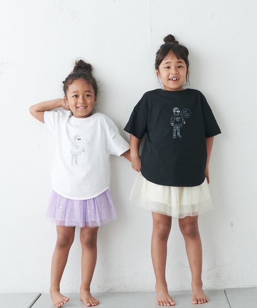 PUAL CE CIN（ピュアルセシン）の「【WEB限定】KIDSオーガニックコットンガス焼きプリントTシャツ（Tシャツ/カットソー・キッズ・ブラック/グレー/ホワイト系その他/ホワイト系その他2・M/L）」の11枚目の写真
