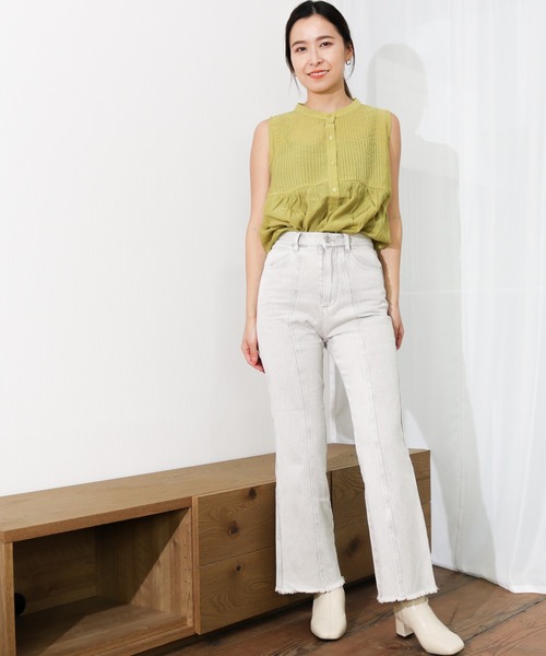 Per sist ence(パーシエンス)の「Per sist ence/パーシエンス ピンタックノースリーブシャツ(シャツ/ブラウス・レディース・オフホワイト/カーキ/ブラック・FREE)」の11枚目の写真