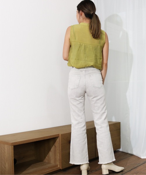 Per sist ence(パーシエンス)の「Per sist ence/パーシエンス ピンタックノースリーブシャツ(シャツ/ブラウス・レディース・オフホワイト/カーキ/ブラック・FREE)」の7枚目の写真