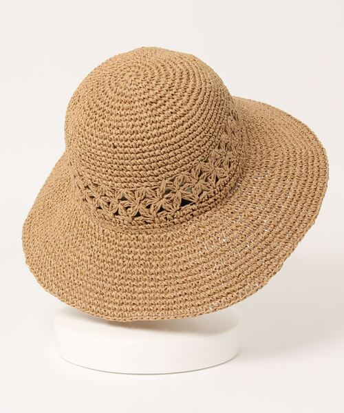 Petit Honfleur（プチオンフルール）の「透かし編みペーパーハット（ハット・レディース・ベージュ/ネイビー・フリー）」の14枚目の写真