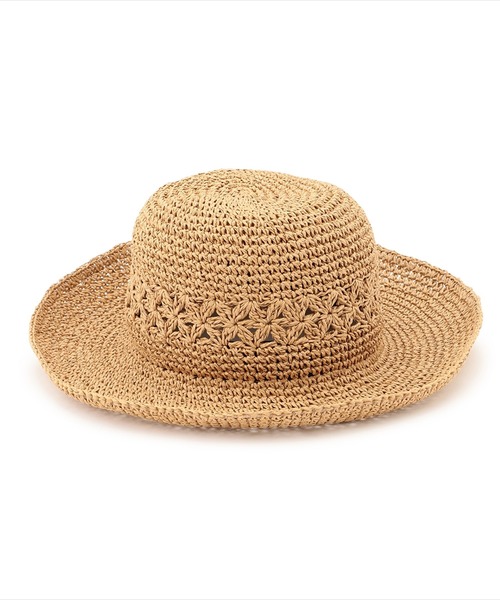 Petit Honfleur（プチオンフルール）の「透かし編みペーパーハット（ハット・レディース・ベージュ/ネイビー・フリー）」の10枚目の写真