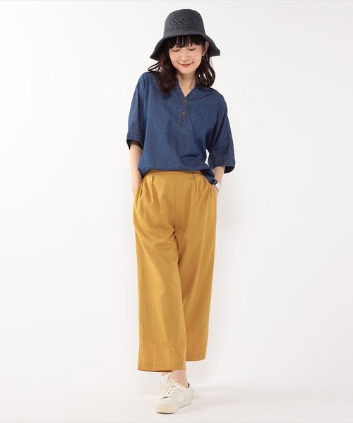 Petit Honfleur（プチオンフルール）の「透かし編みペーパーハット（ハット・レディース・ベージュ/ネイビー・フリー）」の8枚目の写真