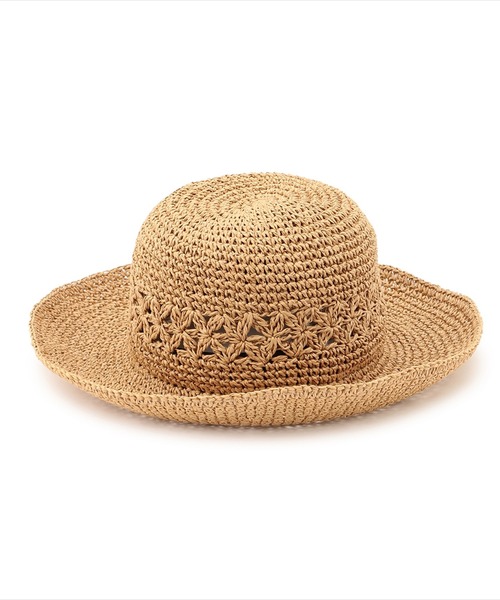 Petit Honfleur（プチオンフルール）の「透かし編みペーパーハット（ハット・レディース・ベージュ/ネイビー・フリー）」の12枚目の写真