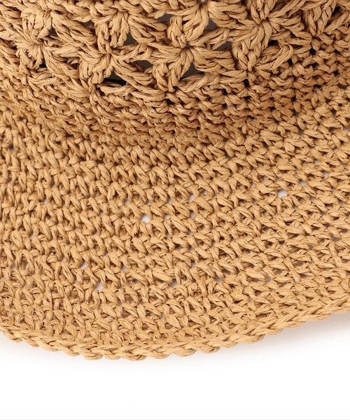 Petit Honfleur（プチオンフルール）の「透かし編みペーパーハット（ハット・レディース・ベージュ/ネイビー・フリー）」の11枚目の写真