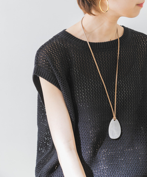 URBAN RESEARCH（アーバンリサーチ）の「メッシュニットプルオーバー（ニット/セーター・レディース・ブラウン系その他/ブラック/ベージュ・FREE）」の18枚目の写真