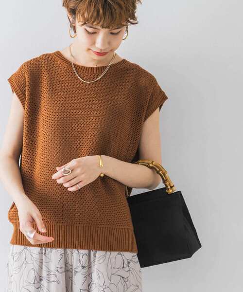 URBAN RESEARCH（アーバンリサーチ）の「メッシュニットプルオーバー（ニット/セーター・レディース・ブラウン系その他/ブラック/ベージュ・FREE）」の14枚目の写真