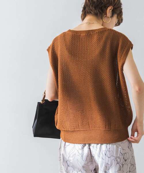 URBAN RESEARCH（アーバンリサーチ）の「メッシュニットプルオーバー（ニット/セーター・レディース・ブラウン系その他/ブラック/ベージュ・FREE）」の13枚目の写真