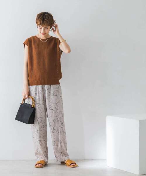 URBAN RESEARCH（アーバンリサーチ）の「メッシュニットプルオーバー（ニット/セーター・レディース・ブラウン系その他/ブラック/ベージュ・FREE）」の12枚目の写真