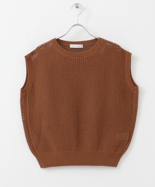 URBAN RESEARCH（アーバンリサーチ）の「メッシュニットプルオーバー（ニット/セーター・レディース・ブラウン系その他/ブラック/ベージュ・FREE）」の9枚目の写真