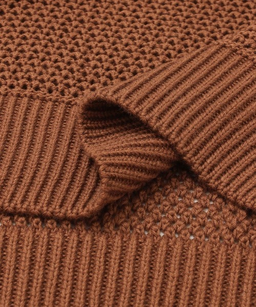 URBAN RESEARCH（アーバンリサーチ）の「メッシュニットプルオーバー（ニット/セーター・レディース・ブラウン系その他/ブラック/ベージュ・FREE）」の6枚目の写真