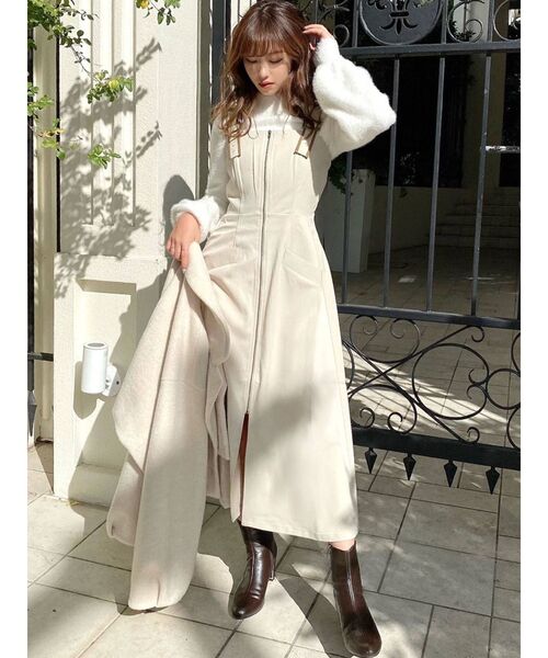 RESEXXY（リゼクシー）の「レザーパイピングジャンスカ（ジャンパースカート・レディース・ブラック/ベージュ/ブラウン・FREE）」の12枚目の写真