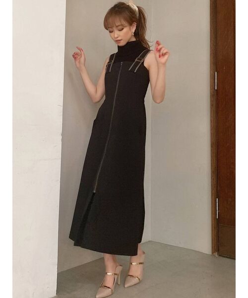 RESEXXY（リゼクシー）の「レザーパイピングジャンスカ（ジャンパースカート・レディース・ブラック/ベージュ/ブラウン・FREE）」の18枚目の写真