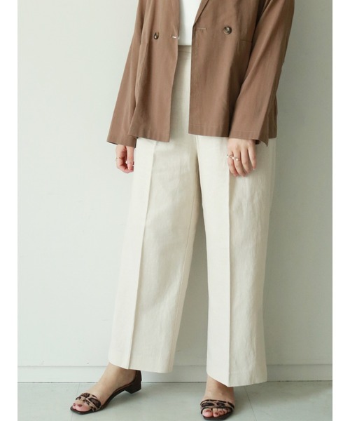 Te chichi(テチチ)の「レーヨンリネンワイドパンツ(その他パンツ・レディース・ベージュ/ネイビー・SMALL/MEDIUM)」の1枚目の写真