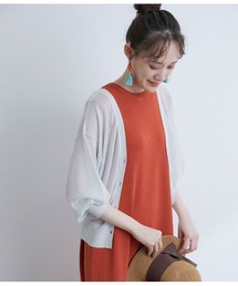 VIS | 【前後2WAY】ラメシアー7分ボリューム袖カーディガン(カーディガン/ボレロ)