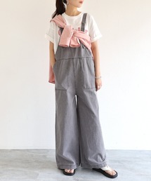 コットンツイルベイカーワイドサロペット