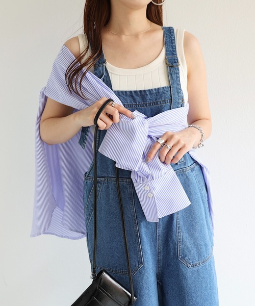 セール】コットンツイルベイカーワイドサロペット（サロペット