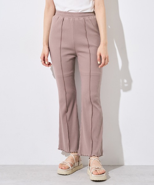 OLIVE des OLIVE(オリーブデオリーブ)の「リブフレアパンツ(その他パンツ・レディース・オフホワイト/ライトブラウン/ミント/ラベンダー・FREE)」の3枚目の写真