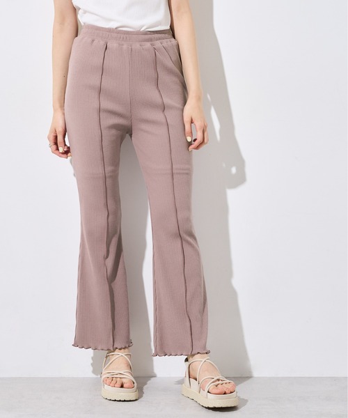 OLIVE des OLIVE(オリーブデオリーブ)の「リブフレアパンツ(その他パンツ・レディース・オフホワイト/ライトブラウン/ミント/ラベンダー・FREE)」の10枚目の写真