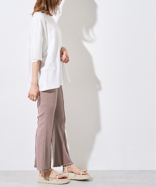 OLIVE des OLIVE(オリーブデオリーブ)の「リブフレアパンツ(その他パンツ・レディース・オフホワイト/ライトブラウン/ミント/ラベンダー・FREE)」の13枚目の写真