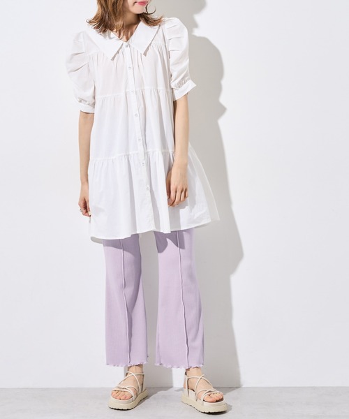 OLIVE des OLIVE(オリーブデオリーブ)の「リブフレアパンツ(その他パンツ・レディース・オフホワイト/ライトブラウン/ミント/ラベンダー・FREE)」の17枚目の写真