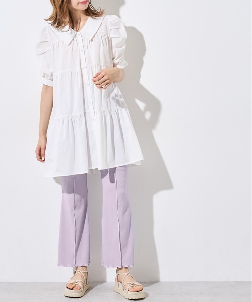 OLIVE des OLIVE(オリーブデオリーブ)の「リブフレアパンツ(その他パンツ・レディース・オフホワイト/ライトブラウン/ミント/ラベンダー・FREE)」の19枚目の写真