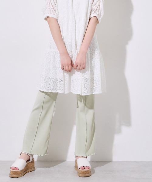 OLIVE des OLIVE(オリーブデオリーブ)の「リブフレアパンツ(その他パンツ・レディース・オフホワイト/ライトブラウン/ミント/ラベンダー・FREE)」の20枚目の写真