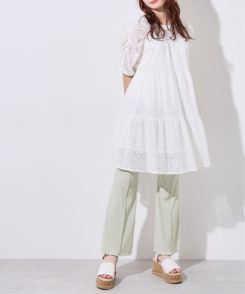 OLIVE des OLIVE(オリーブデオリーブ)の「リブフレアパンツ(その他パンツ・レディース・オフホワイト/ライトブラウン/ミント/ラベンダー・FREE)」の21枚目の写真