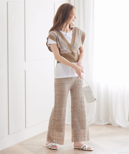 KOBE LETTUCE（コウベレタス）の「ジャガードニットビスチェトップス（ニット/セーター・レディース・モカ/ベージュ系その他/ブルー系その他・FREE）」の5枚目の写真