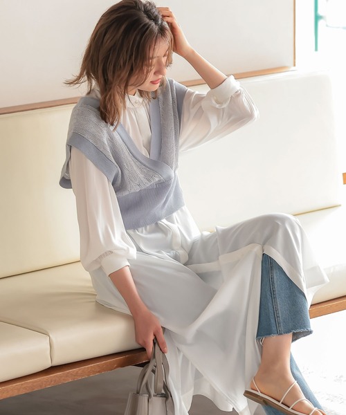 KOBE LETTUCE（コウベレタス）の「ジャガードニットビスチェトップス（ニット/セーター・レディース・モカ/ベージュ系その他/ブルー系その他・FREE）」の11枚目の写真