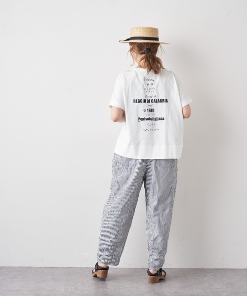 PUAL CE CIN（ピュアルセシン）の「【WEB限定カラーあり】擬麻加工天竺バックプリントショートスリーブ（Tシャツ/カットソー・レディース・ホワイト/チャコール/ベージュ/ナチュラル・FREE）」の21枚目の写真