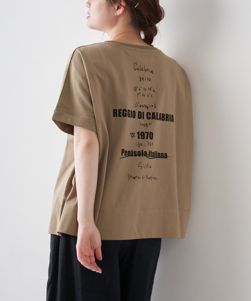 PUAL CE CIN（ピュアルセシン）の「【WEB限定カラーあり】擬麻加工天竺バックプリントショートスリーブ（Tシャツ/カットソー・レディース・ホワイト/チャコール/ベージュ/ナチュラル・FREE）」の11枚目の写真
