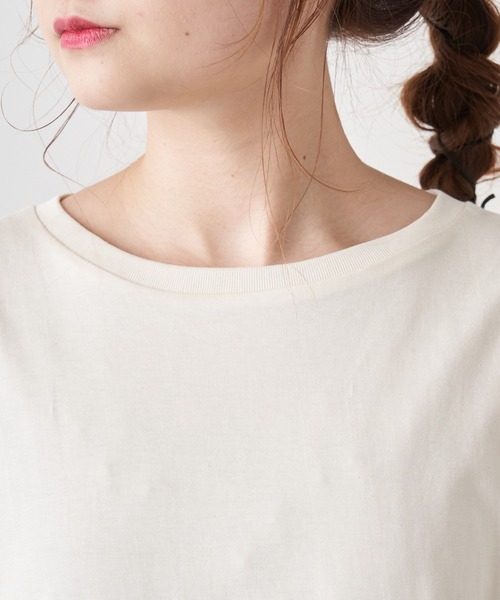 PUAL CE CIN（ピュアルセシン）の「【WEB限定カラーあり】擬麻加工天竺バックプリントショートスリーブ（Tシャツ/カットソー・レディース・ホワイト/チャコール/ベージュ/ナチュラル・FREE）」の20枚目の写真