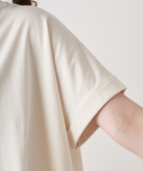 PUAL CE CIN（ピュアルセシン）の「【WEB限定カラーあり】擬麻加工天竺バックプリントショートスリーブ（Tシャツ/カットソー・レディース・ホワイト/チャコール/ベージュ/ナチュラル・FREE）」の14枚目の写真