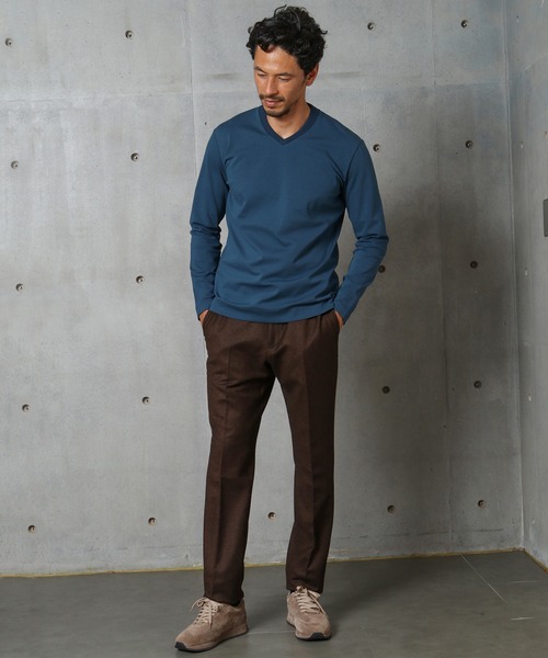 MEN'S BIGI(メンズビギ)の「クラシカルヘリンボーン ストレッチパンツ(スラックス・メンズ・ブラウン/グレー・01/02/03/04)」の14枚目の写真