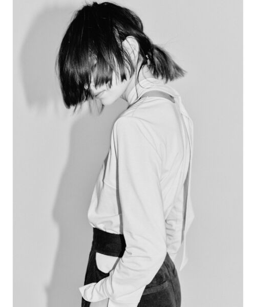 Ray BEAMS（レイビームス）の「RBS / ネッククロス リボンTシャツ（Tシャツ/カットソー・レディース・ブラック/ベージュ/ブルー系その他2・ONE SIZE）」の6枚目の写真