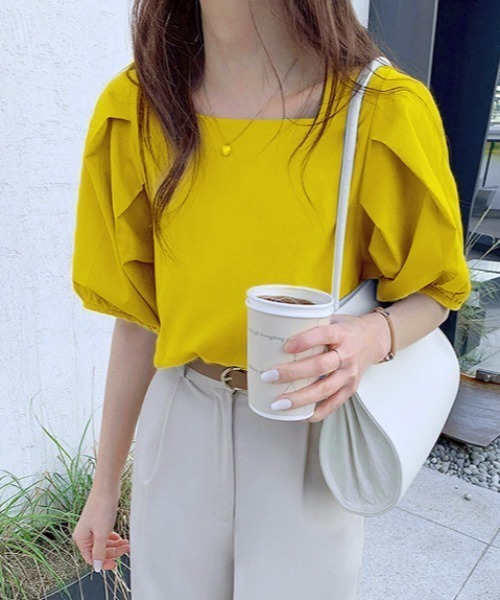 ABITOKYO(アビトーキョー)の「スクエアネックボリュウーム袖ブラウス(シャツ/ブラウス・レディース・ホワイト/ブラック/ライトブルー/ネイビー/ワイン/チャコールグレー/グレー/モカ/グリーン/ブラウン/イエロー/ピンク/ベージュ・S/M/L)」の11枚目の写真