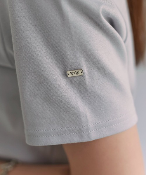 TINA:JOJUN(ティーナジョジュン)の「ボートネック 半袖Tシャツ TINA:JOJUN(Tシャツ/カットソー・レディース・ホワイト/グレイッシュベージュ/ライトブルーグレー/ブラック・M)」の7枚目の写真