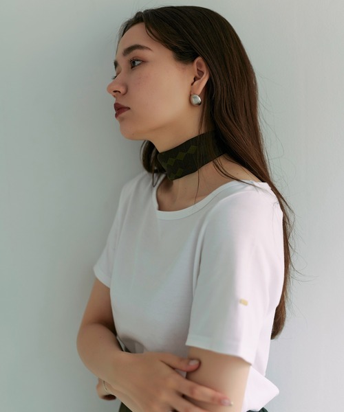 TINA:JOJUN(ティーナジョジュン)の「ボートネック 半袖Tシャツ TINA:JOJUN(Tシャツ/カットソー・レディース・ホワイト/グレイッシュベージュ/ライトブルーグレー/ブラック・M)」の12枚目の写真