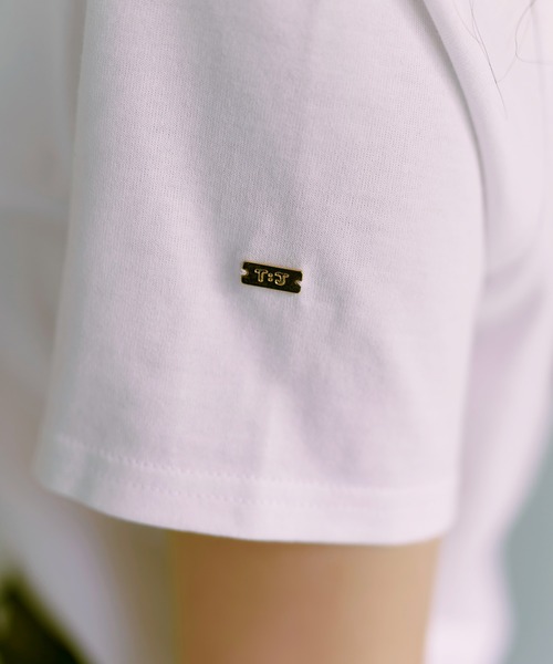 TINA:JOJUN(ティーナジョジュン)の「ボートネック 半袖Tシャツ TINA:JOJUN(Tシャツ/カットソー・レディース・ホワイト/グレイッシュベージュ/ライトブルーグレー/ブラック・M)」の19枚目の写真