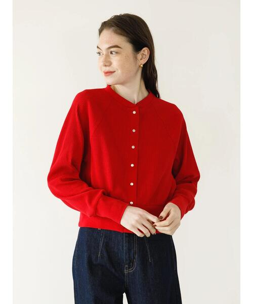 koe(コエ)の「ショート丈リブカーディガン*(カーディガン/ボレロ・レディース・アイボリー/ブラック/レッド・FREE)」の18枚目の写真