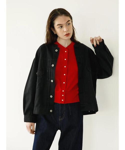 koe(コエ)の「ショート丈リブカーディガン*(カーディガン/ボレロ・レディース・アイボリー/ブラック/レッド・FREE)」の15枚目の写真