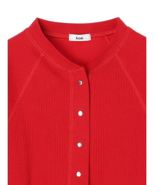 koe(コエ)の「ショート丈リブカーディガン*(カーディガン/ボレロ・レディース・アイボリー/ブラック/レッド・FREE)」の9枚目の写真