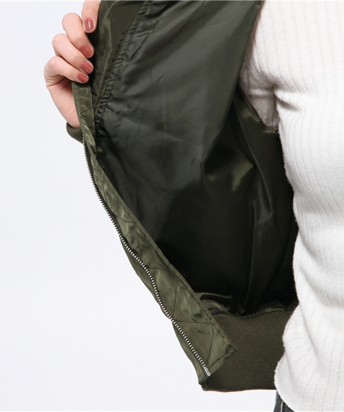 WEGO（ウィゴー）の「WEGO/MA-1（ミリタリージャケット・レディース・ホワイト/ブラック/カーキ・FREE）」の8枚目の写真